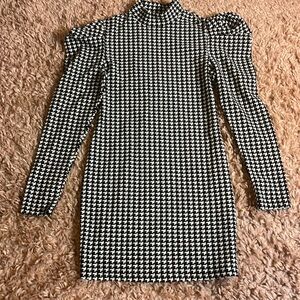 Puff shoulder midi dress